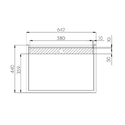 Столешница под раковину Акватон Лофт Фабрик 60, дуб эндгрейн схема