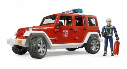 Игрушечный транспорт Bruder - Пожарный автомобиль Jeep Wrangler Unlimited Rubicon с фигуркой пожарного - Брудер 02528