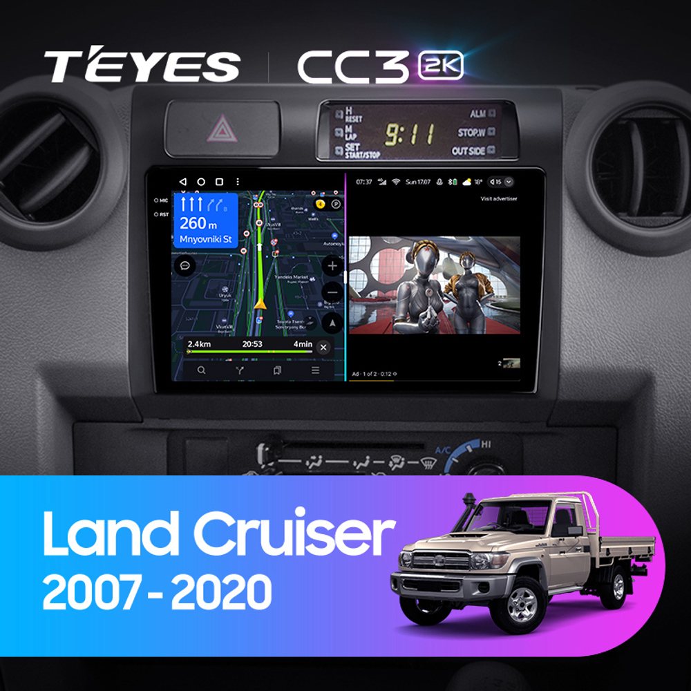 Teyes CC3 2K 9"для Toyota Land Cruiser 70 2007-2020