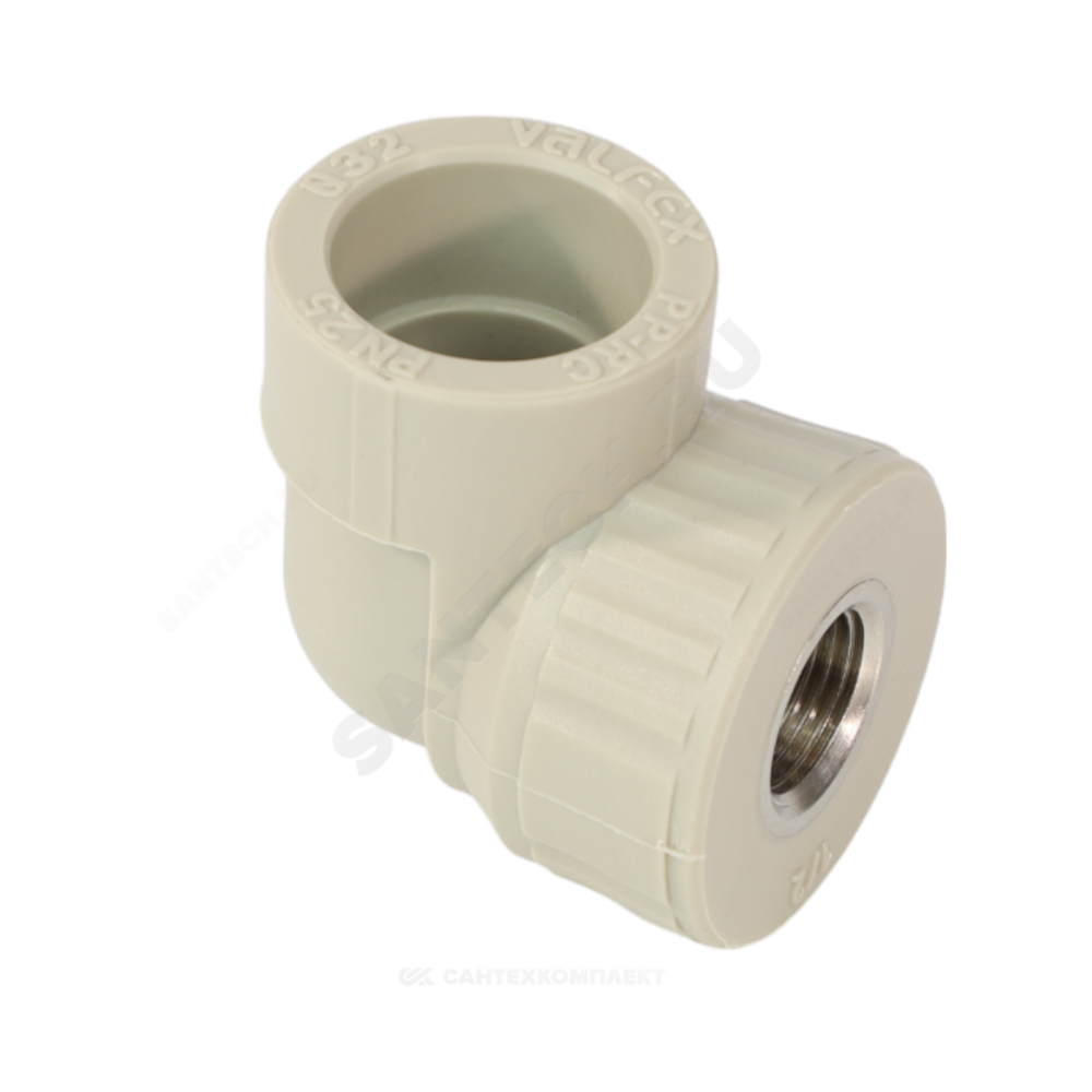 Угольник PP-R комбинированный серый Дн 25х3/4" ВР VALFEX 10125025Г
