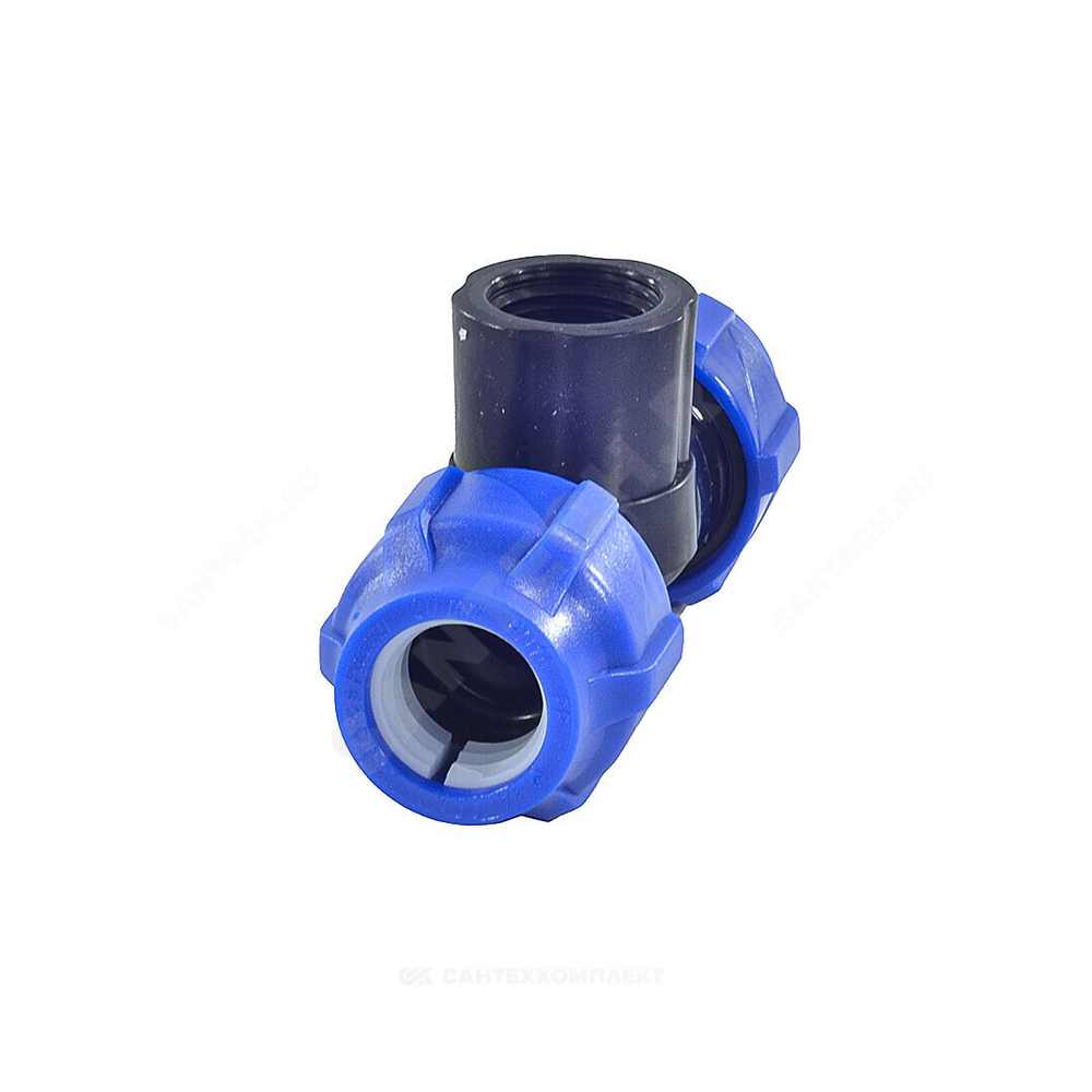 Тройник компрессионный ПЭ Дн 20х1/2"х20 ВР Ру16 VALFEX 1210012001220