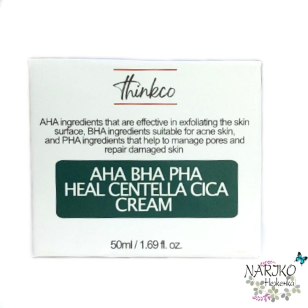 Крем для проблемной кожи лица AHA, BHA, PHA Кислоты и Центелла Азиатская THINKCO, 50 мл.