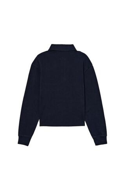 ZARA X BENITO ANTONIO ХЛОПКОВАЯ ФУТБОЛКА-ПОЛО С ДЛИННЫМИ РУКАВАМИ, СИНИЙ