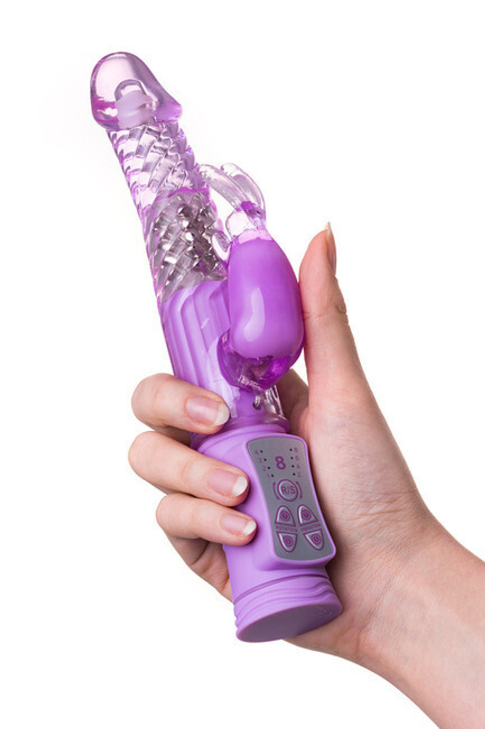Ротационный вибратор с клиторальным зайчиком A-Toys High Tech Vibrator (8 режимов вибрации, 4 ротации) (Цвет: фиолетовый)