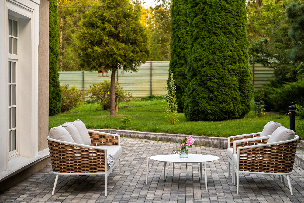 "Тоскана" лаунж-зона из искусственного ротанга, цвет соломенный