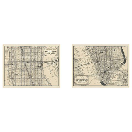 IKEA BILD  (ИКЕА БИЛД)  -  Плакат, карты Манхэттена, 40x30 см