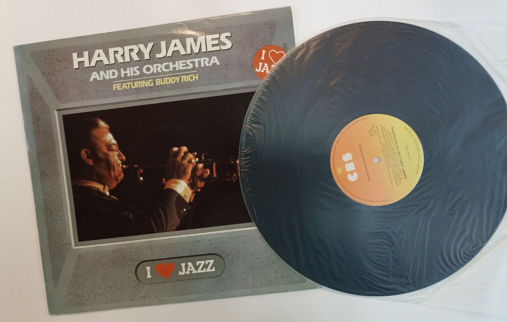 Винтажная виниловая пластинка LP Harry James And His Orchestra Featuring Buddy Rich I Love Jazz (Netherlands 1983)