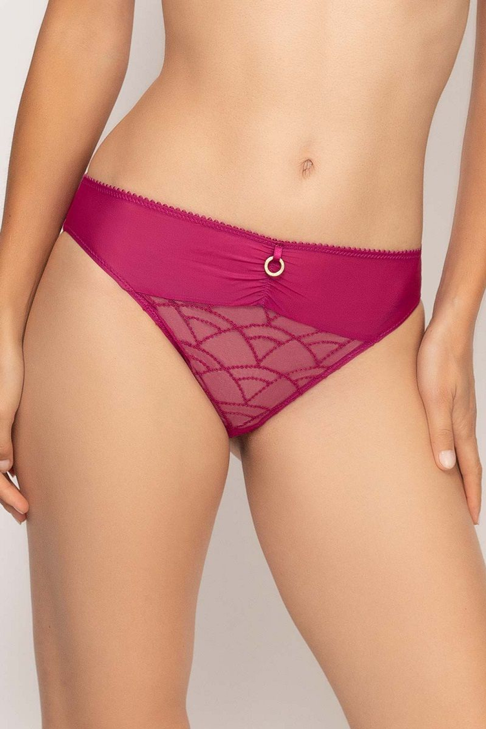 Трусы-слипы Diane с ажуром по центру (Размер: 50) (Цвет: синий)