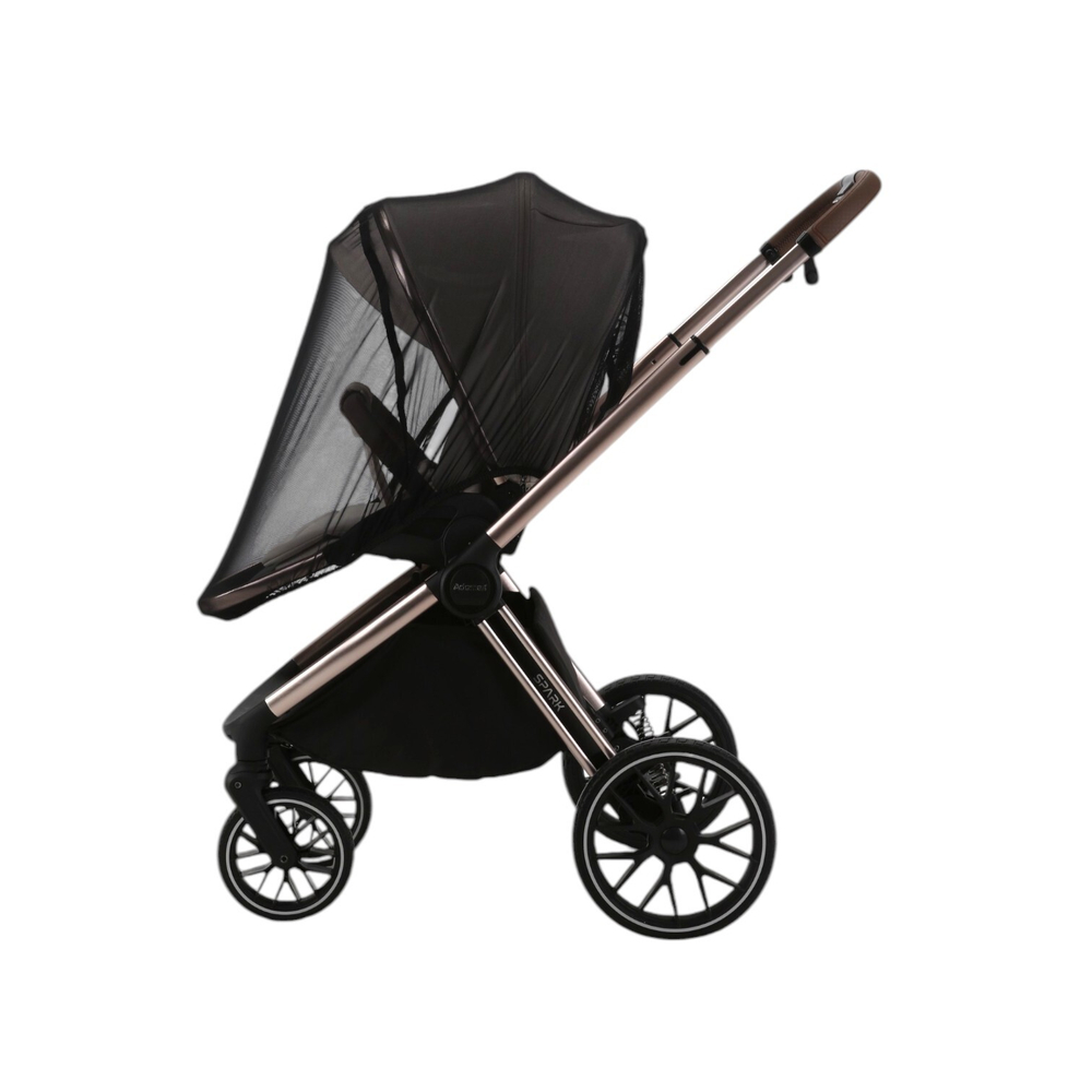 Детская универсальная коляска Adamex Spark SE 2в1 - Vanilla Champagne (Светло-бежевая ткань, шампань рама)