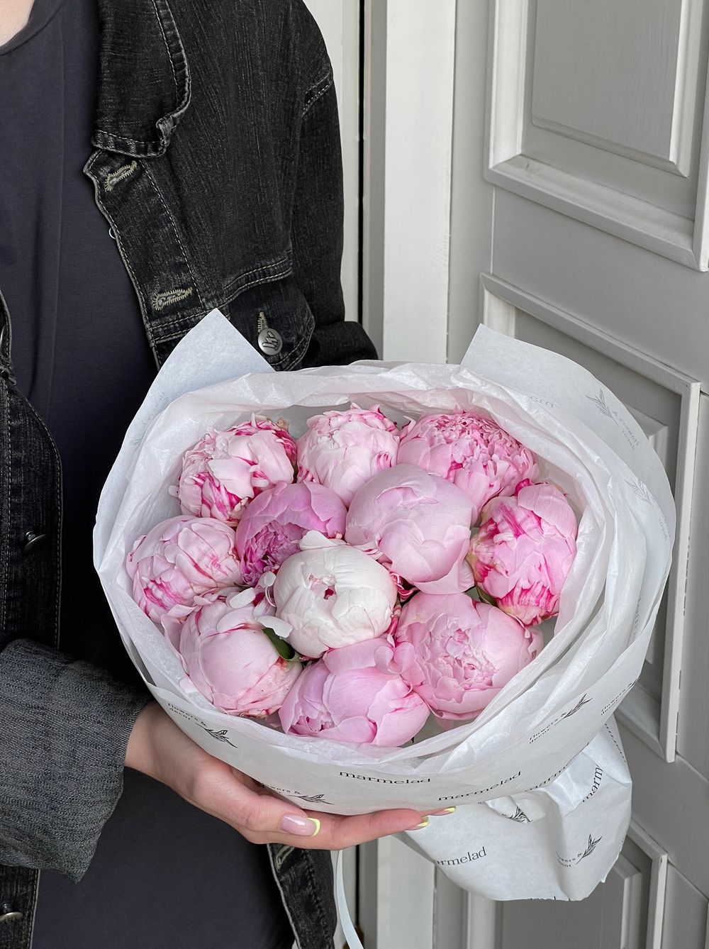 Букет 11шт розовых пионов