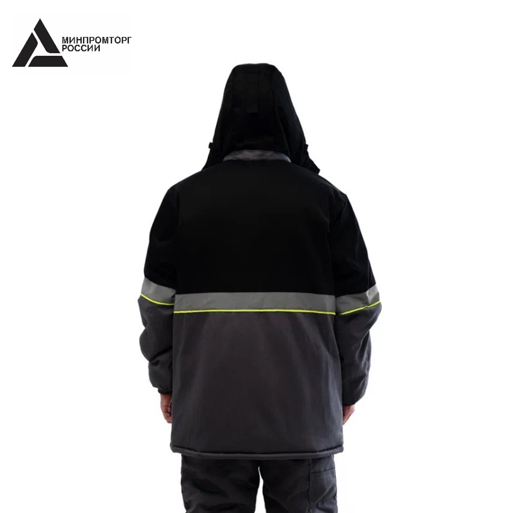 Куртка зимняя мужская «СЕВЕРНАЯ ШИРОТА» цв.серый/черный