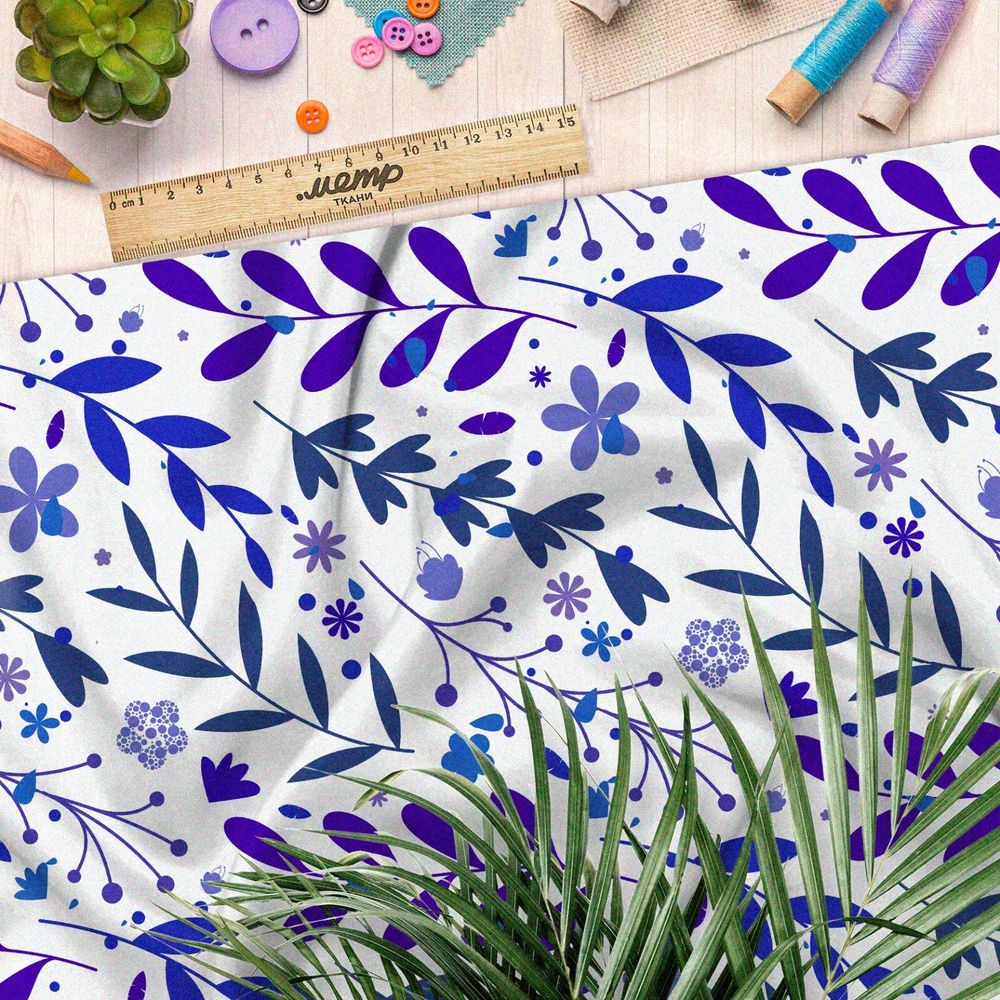 Ткань мембрана фиолетовая трава на белом фоне