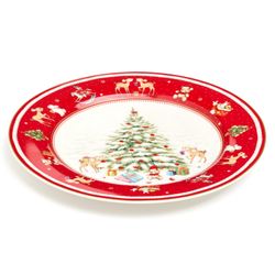 ТАРЕЛКА ЗАКУСОЧНАЯ LEFARD "С НОВЫМ ГОДОМ!" 19 СМ КРАСНАЯ (КОР=18ШТ.)