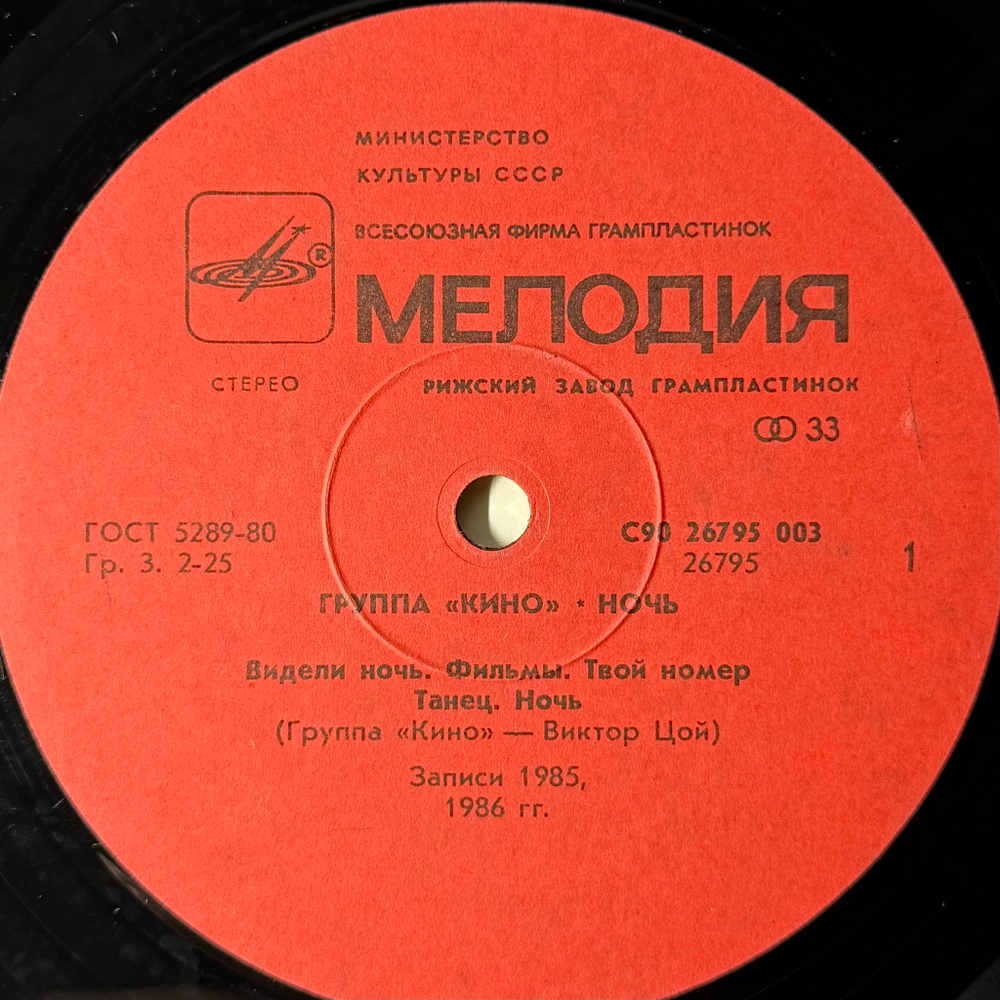 Кино – Ночь (СССР 1988г.)
