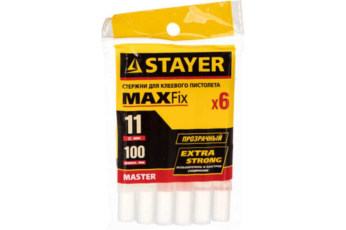 Туба "ПРОФИ" 6 шт. (11х100 мм) для клеящего пистолета Stayer 0682-H6
