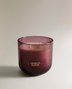 Zara Home Свеча ароматическая Arabian Bloom 400 г, растительный воск, аромат цветочный, Розовый