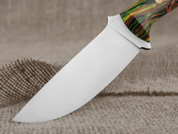 Нож для бушкрафта "Форест", сталь VG-10/Elmax, рукоять микарта (салатово-оранжевая)