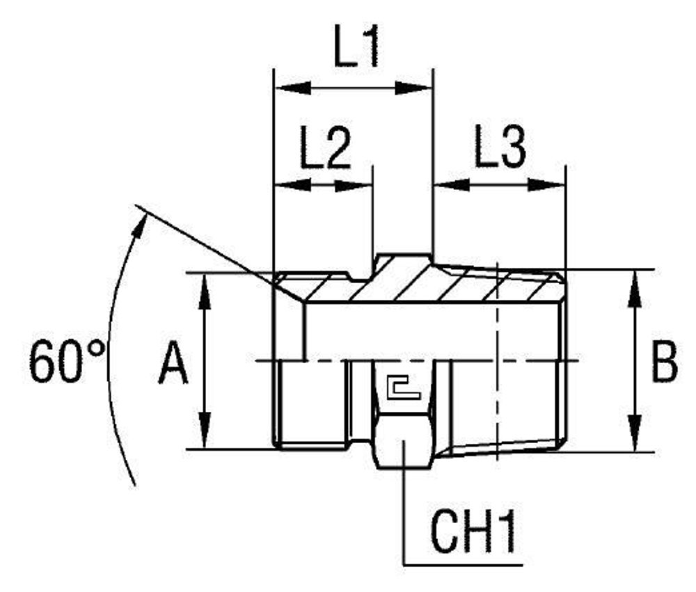 Штуцер FC BSP 3/8&quot; NPT 3/8&quot;