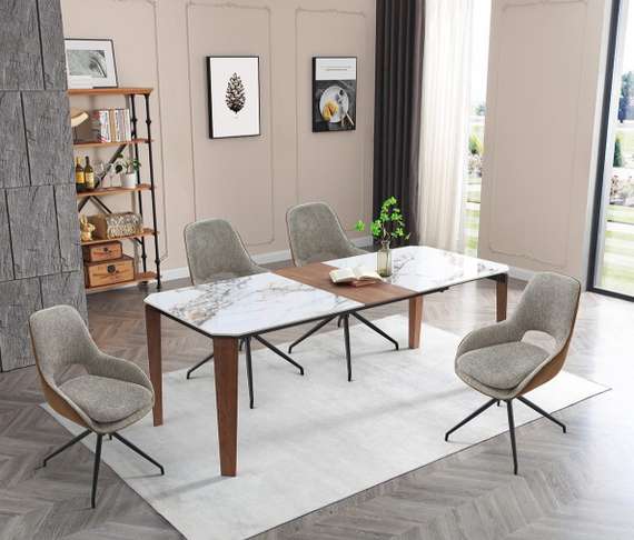 Крутящийся стул Tess бежевый с коричневым