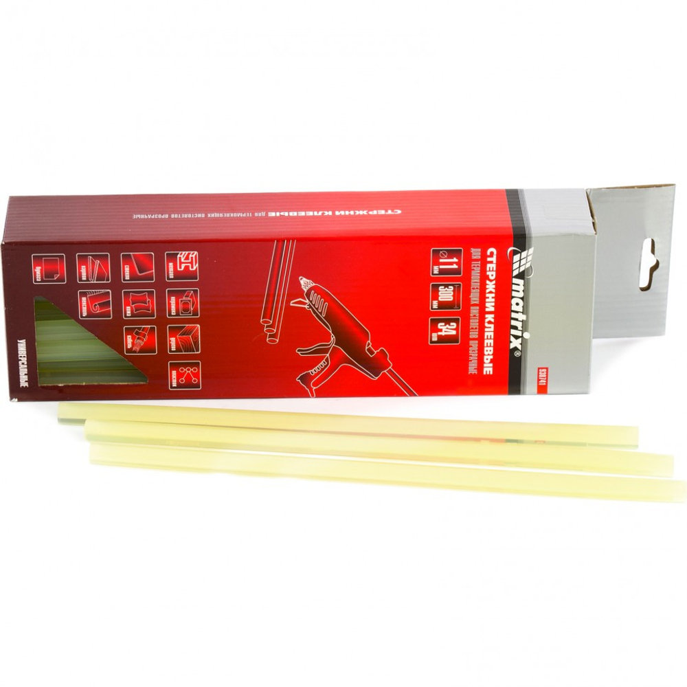 Сменные клеевые патроны Matrix 930742 11х300 мм 34шт белые