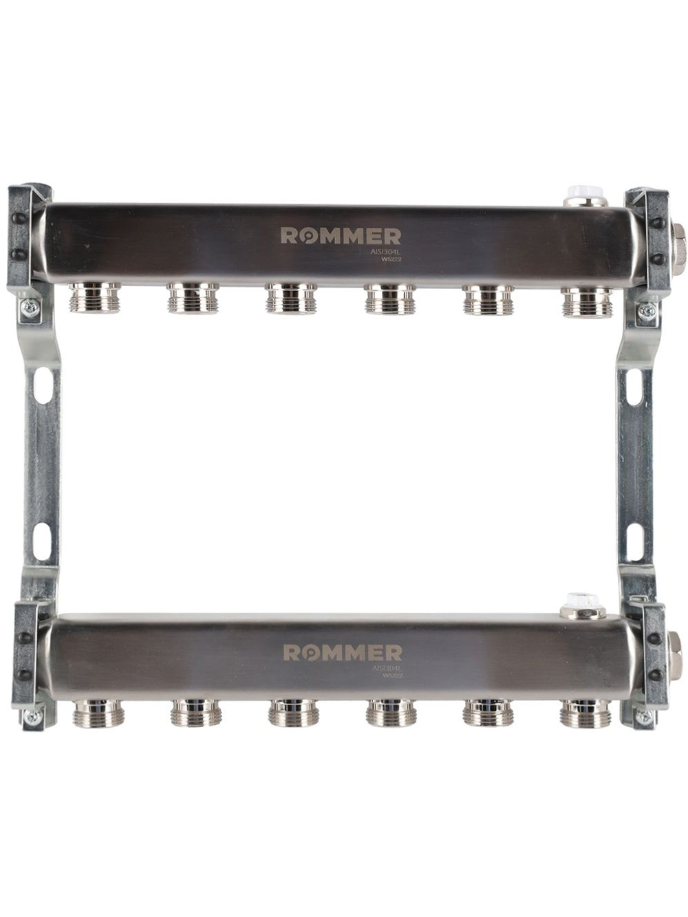 Коллекторная группа ROMMER 6 выходов нержавеющая сталь для радиаторов RMS-4401-000006