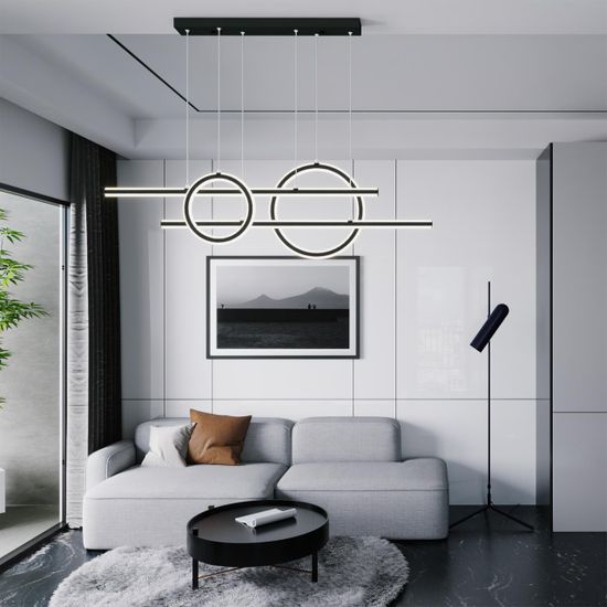 359183 OVER NT23 314 черный Светильник подвесной диммируемый, в комплекте пульт ДУ IP20 LED 4000К 116W 220V ONDO