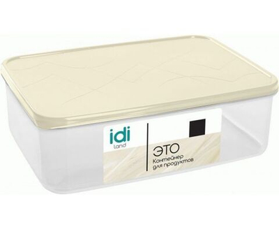 Контейнер для хранения продуктов с гибкой крышкой Modena 1л, прямоугольный, светло-бежевый 221110425/01 IDIland