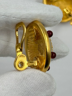 Клипсы с чёрной эмалью и «жемчугом» Monet