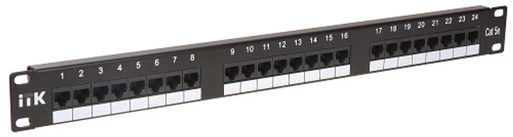 Патч-панель 19", 24xRJ45, UTP, Кат. 5е ITK PP24-1UC5EU-D05