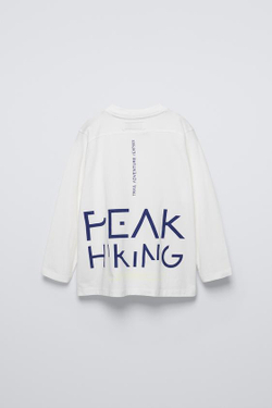 ZARA СПОРТИВНАЯ ФУТБОЛКА С НАШИВКОЙ, БЕЛЫЙ