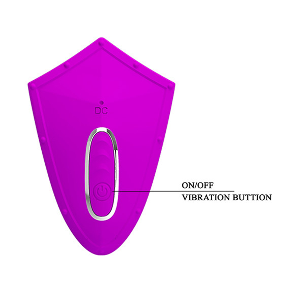 Лиловый вибромассажёр 9,7см с пультом ДУ Pretty Love Willie BI-014583W