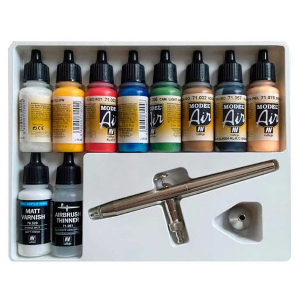 Набор Аэрографический Model Air (10цв.) + аэрограф H&S ULTRA