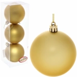 Новогодние шары 7 см (набор 3 шт) «Матовый», золотой