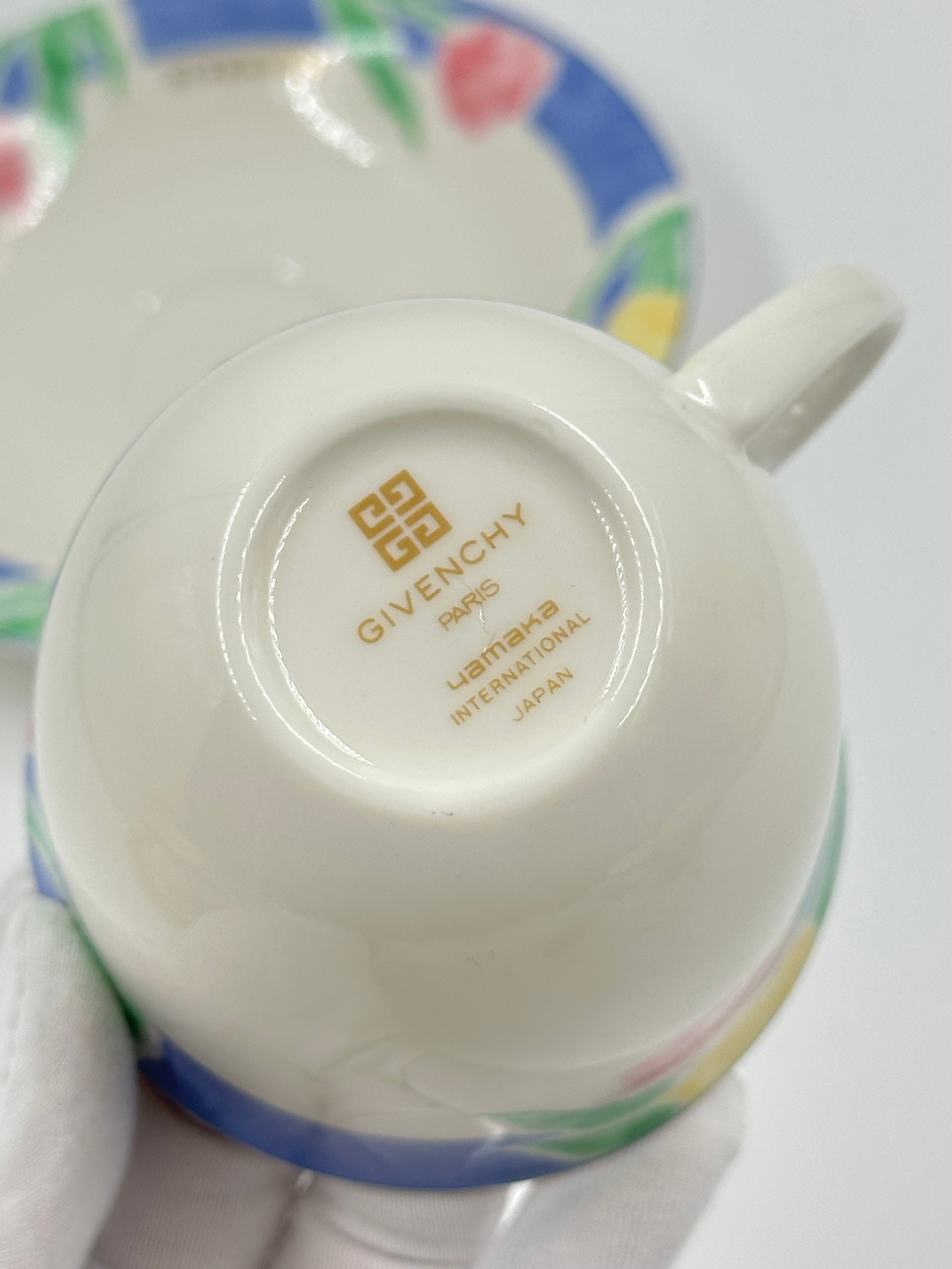 Чайная пара с синей каймой Givenchy by Yamaka