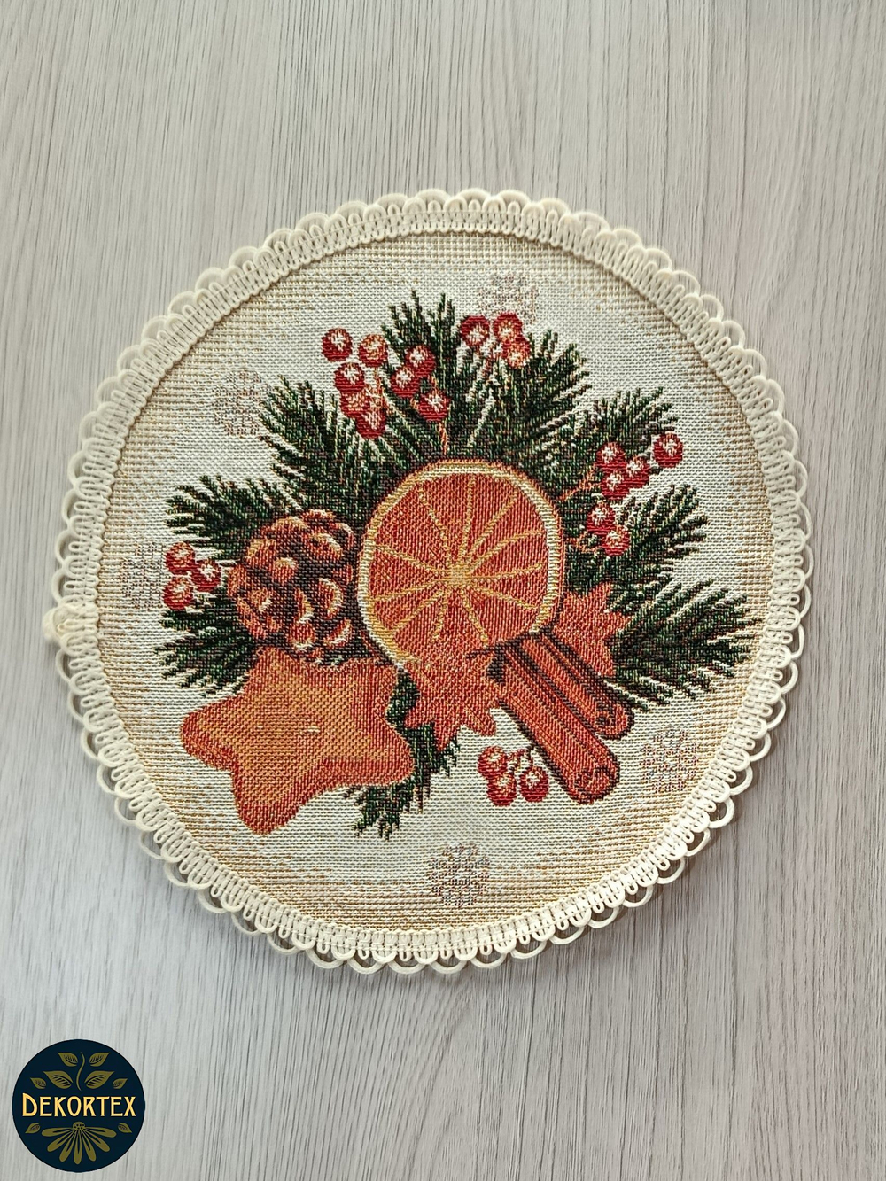 Набор гобеленовых салфеток Апельсинки D20 см 6шт