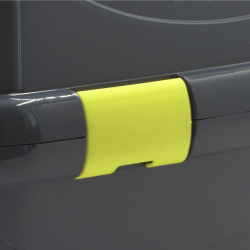 Переноска ZOOSET с металлической дверцей и ремнем, серая/желтая - (S) 42х29х29,5 см