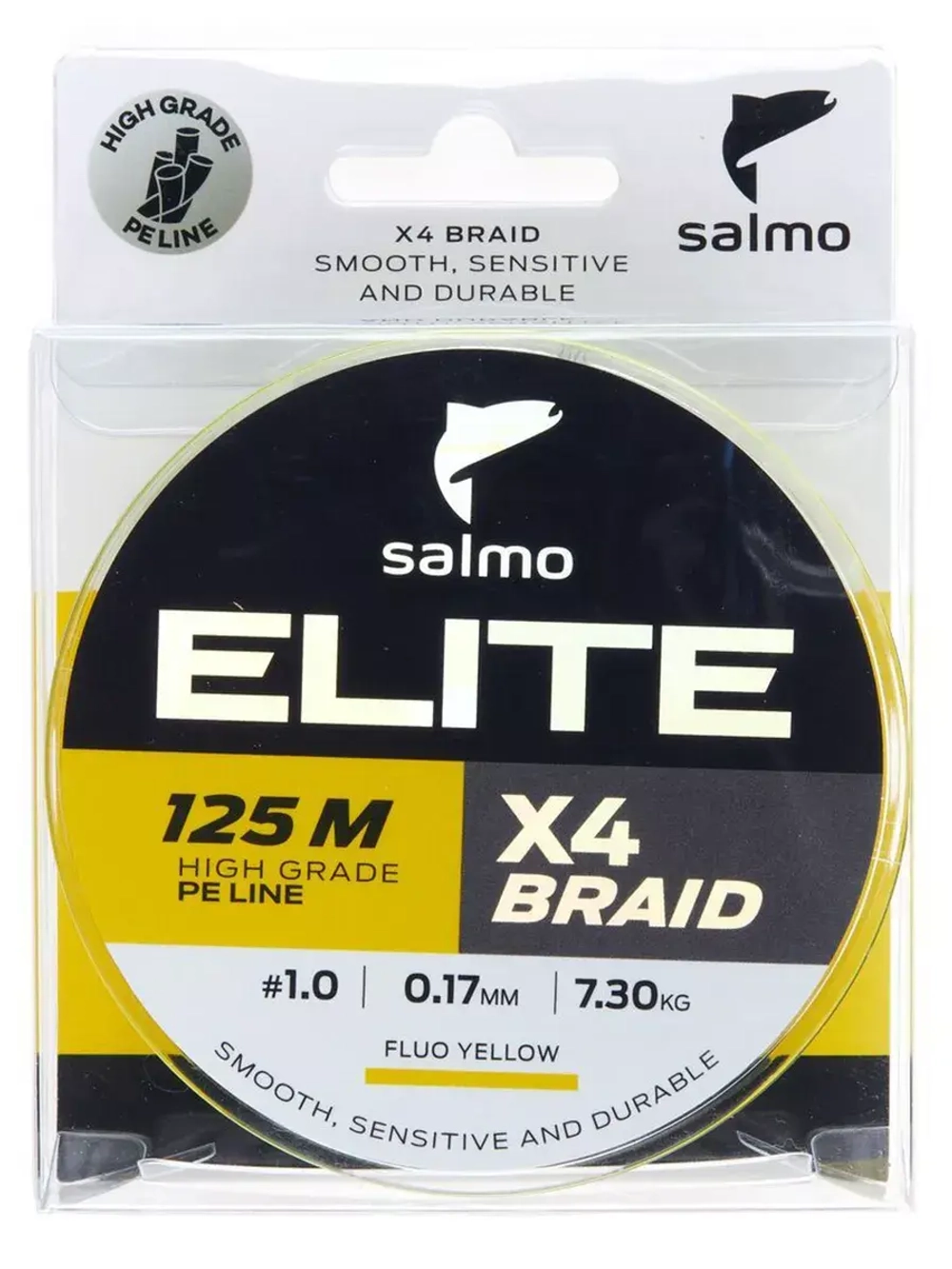 Плетеный шнур Elite х4 BRAID Fluo Yellow 125/012