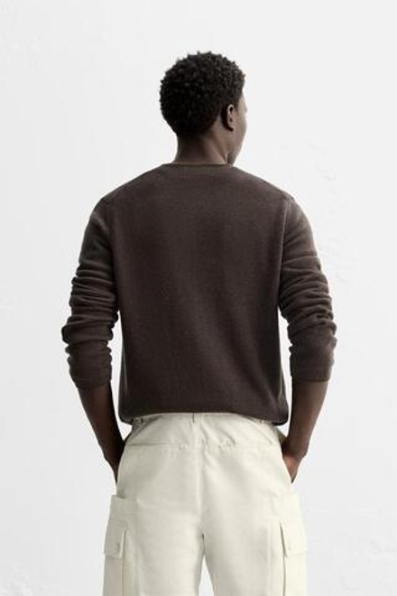 ZARA СВИТЕР ИЗ 100% КАШЕМИРА, КОРИЧНЕВЫЙ