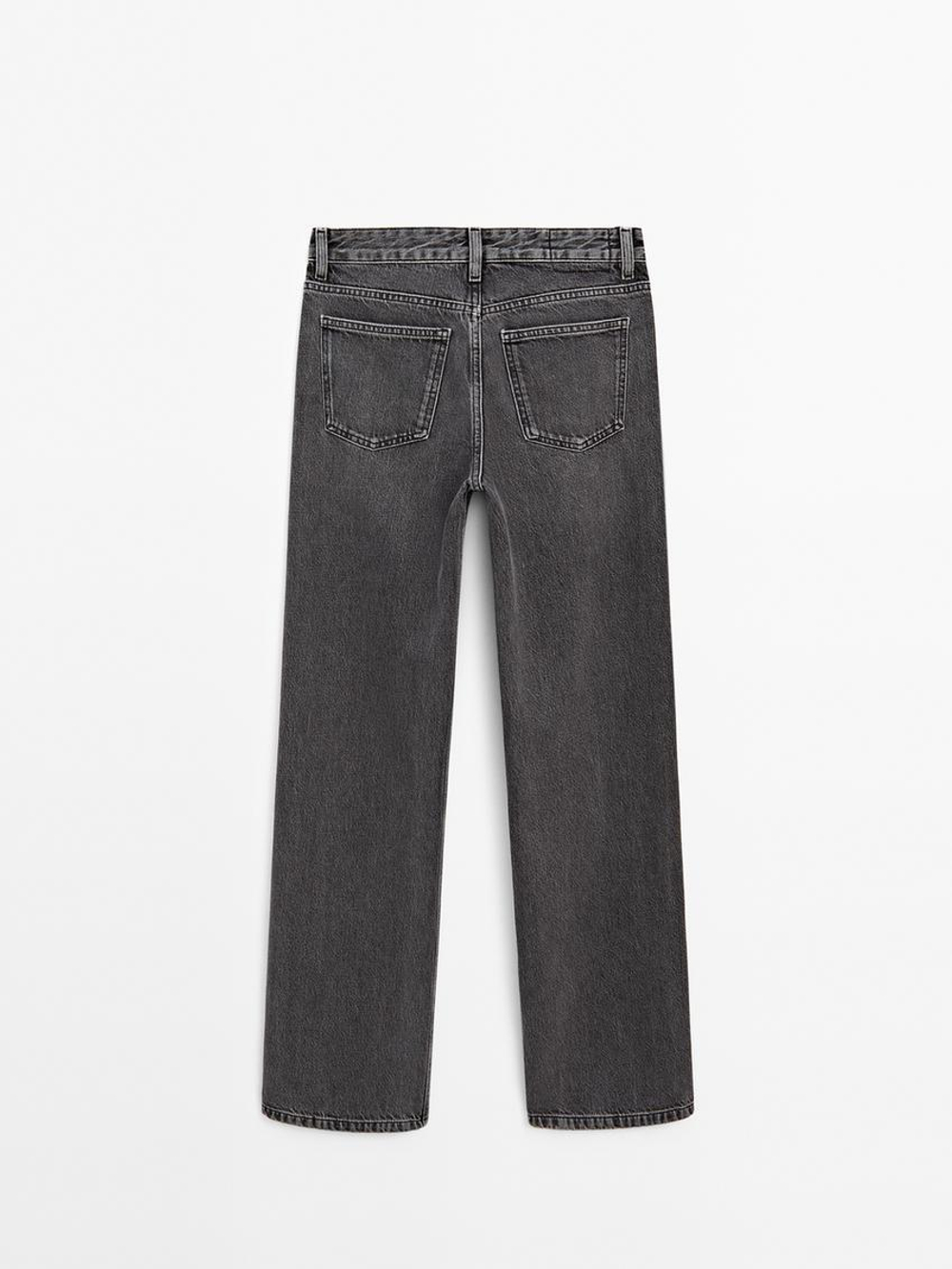 Massimo Dutti Широкие джинсы со средней посадкой, маренго