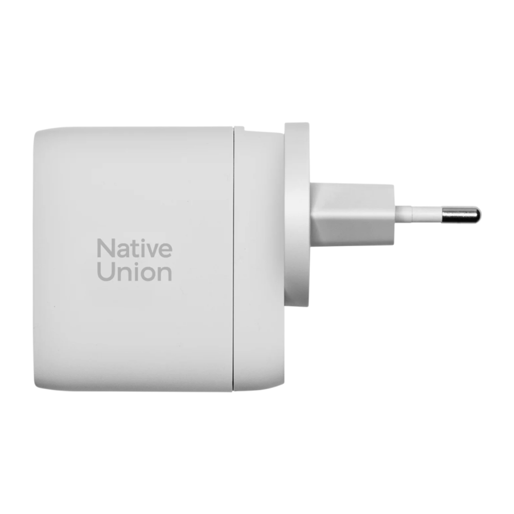 Сетевое зарядное устройство Native Union мощностью 67 Вт (2 USB-C, USB-A) (GaN) Многопортовый мощный адаптер питания. Есть поддержка PD и QC 3.0. В комплекте есть набор международных переходников