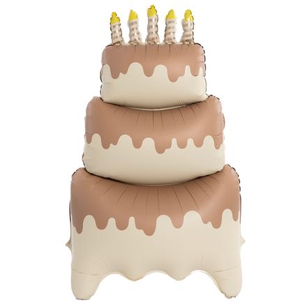 Объемная фигура "Коричневый торт со свечами"