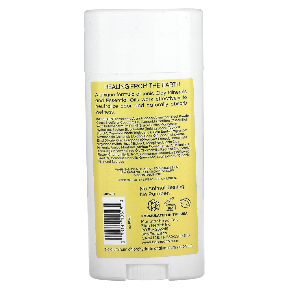 Zion Health, Bold, Claydry, дезодорант, пало санто, 80 г (2,8 унции)