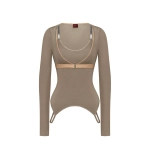 Болеро вторая кожа М, Серо-Бежевое