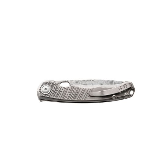 Нож скл."ECLIPSE", ст.DAMASTEEL, кл. с отверст., рук.титан с гравировкой, отверств.д/темляка,титан клипса,лимит.100ШТ,дерев.коробка