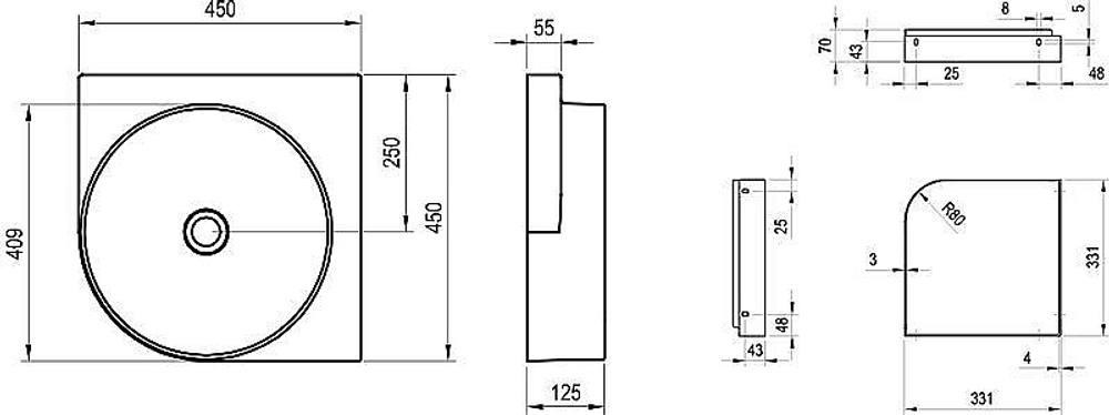 Раковина Ravak Yard XJX01045000 белый