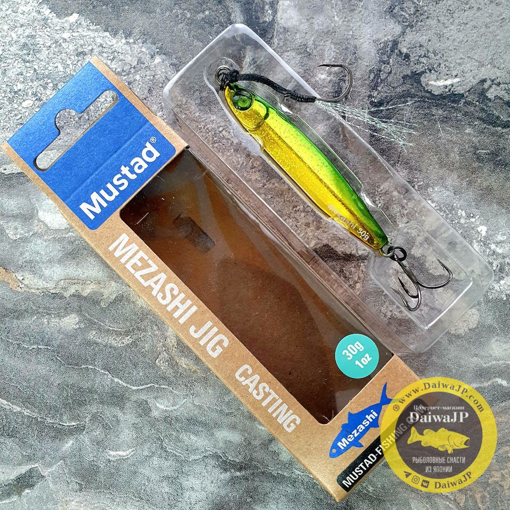 Пилькер MUSTAD MEZASHI JIG 30g GREEN/GOLD