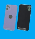 Задняя крышка для iPhone 12 mini Фиолетовый (стекло, широкий вырез под камеру, логотип)