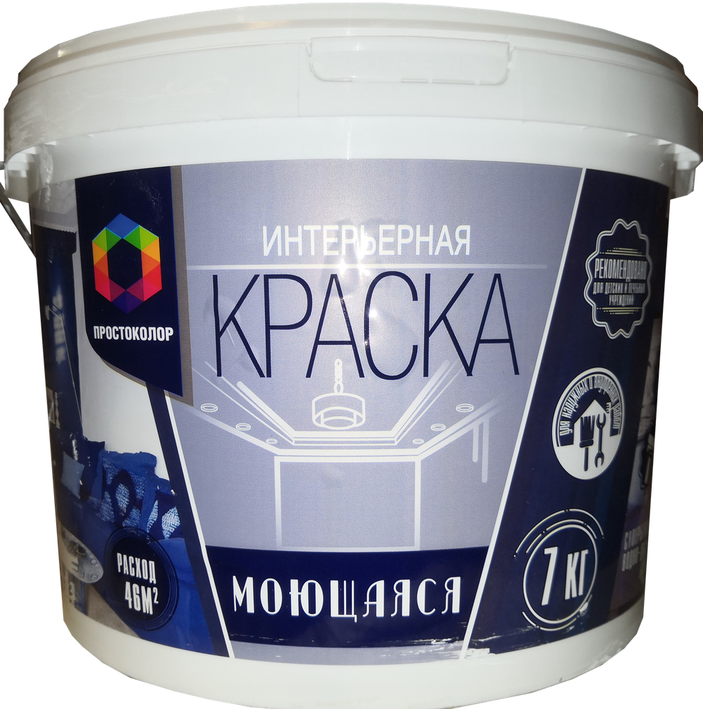 201222 Краска моющаяся акриловая ПРОСТОКОЛОР база А белая 14 кг