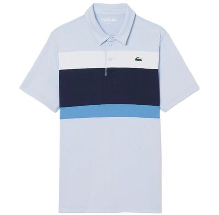 Теннисное поло Lacoste Ultra Dry Stretch Colour-Block - light blue/navy blue/white