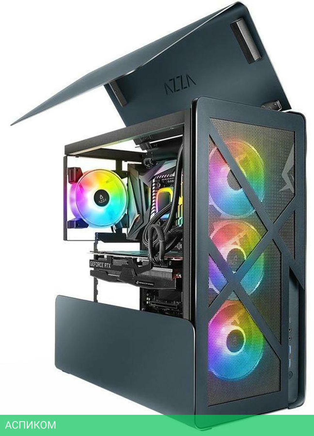 Корпус Azza Cast черный без БП (CSAZ-808BM)